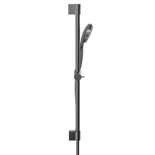 Colore Round Gunmetal Grey Shower Slide Rail Kit Side View