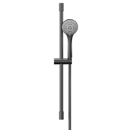 Colore Round Gunmetal Grey Shower Slide Rail Kit Front View