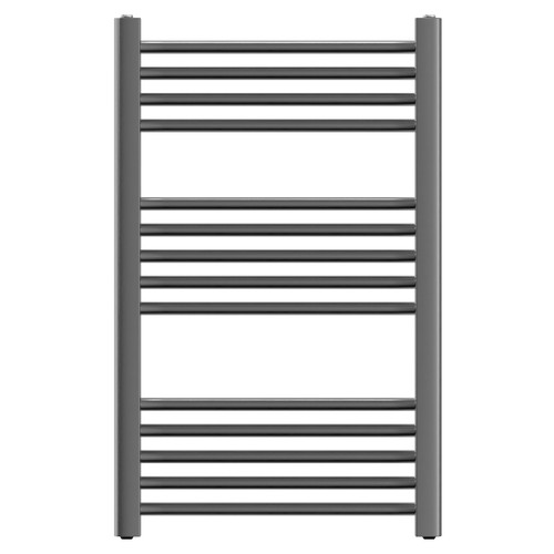 Colore Gunmetal Grey 800mm x 500mm Straight Heated Towel Rail Front View