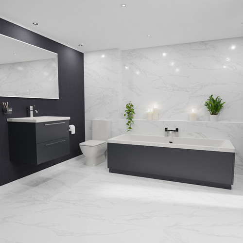 1200mm Black Freestanding Double Vanity Unit With Basins - Camden