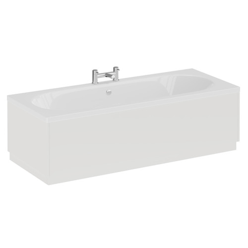 A modern white straight double ended bath