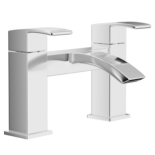 A modern silver bath filler tap