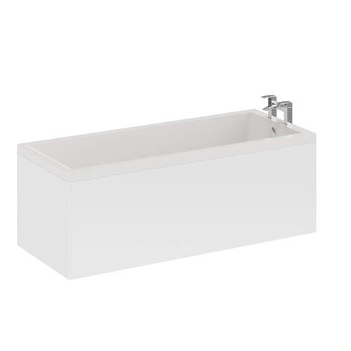 A modern white straight single ended bath