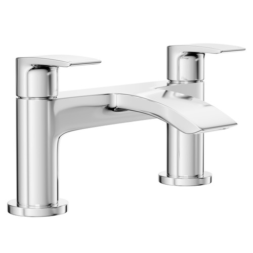 A modern silver bath filler tap