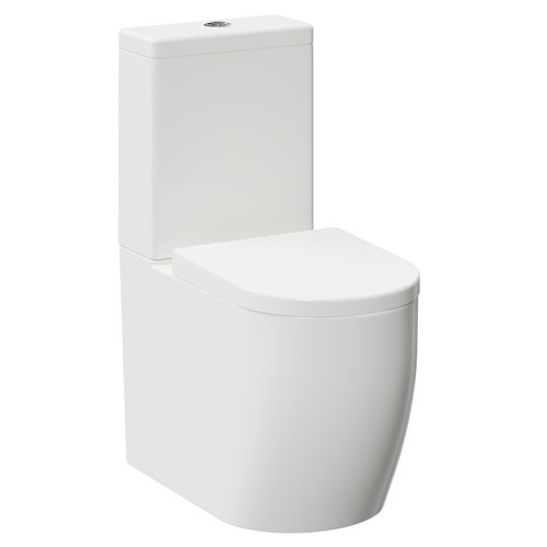 A modern white close coupled toilet