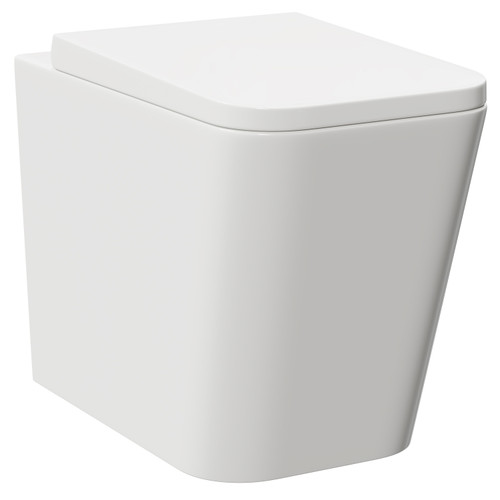 A modern white back to wall toilet