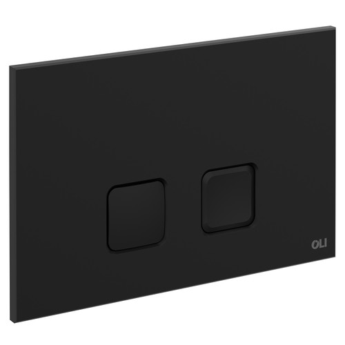 A modern black flush plate with square buttons