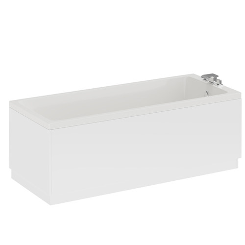 A modern white straight single ended bath