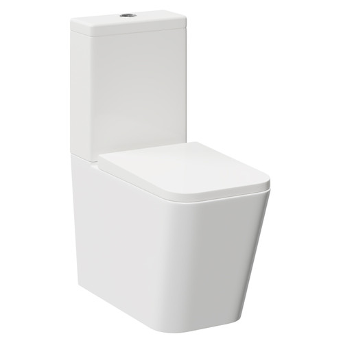 A modern white close coupled toilet