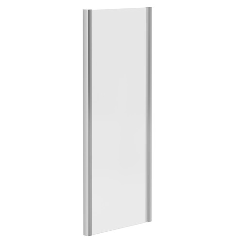 A modern silver shower enclosure side panel