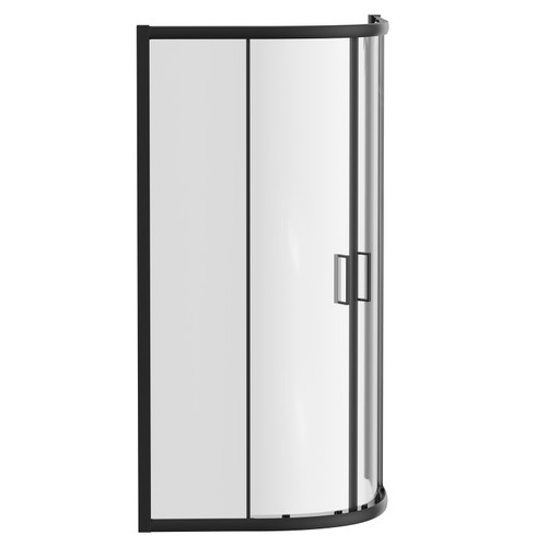 A modern black quadrant shower enclosure