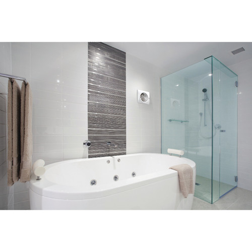 HiB Hush White Wall Mounted Extractor Fan with Timer and Humidity Sensor - 31600 Additional Lifestyle View