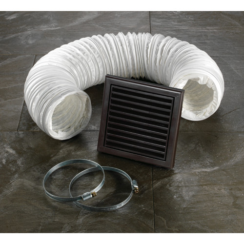 HiB Brown Fixed Grille 3m Flexible Ducting Extractor Fan Accessory Kit with Hose Clamps - 32500 Front View