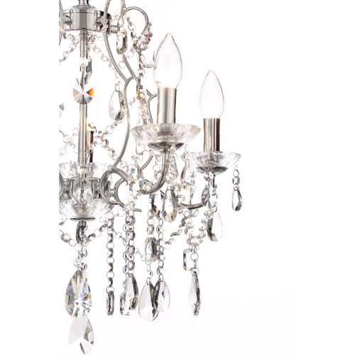 Forum Spa Pro Annalee Polished Chrome/Clear 480mm Large 5 Light Chandelier - SP-25254-CHR Close Up View