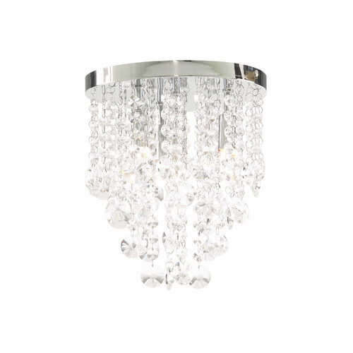 Forum Spa Celeste Polished Chrome 230mm 4 Lamp Flush Ceiling Light - SPA-24869-CHR Front View