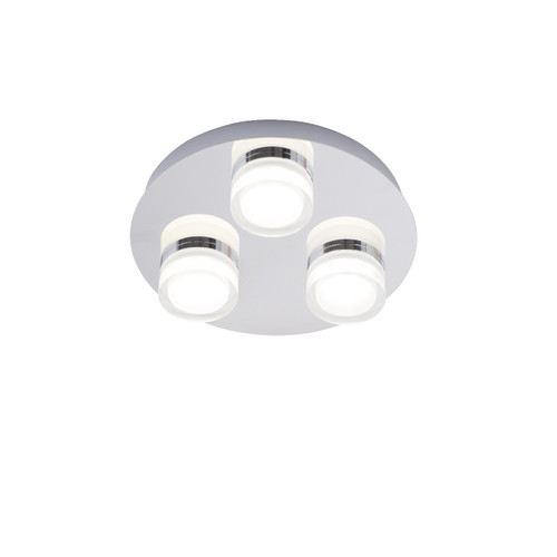 Forum Spa Amalfi Polished Chrome 260mm 3 Lamp Plate LED Flush Ceiling Light - SPA-31736-CHR Viewed from a Different Angle