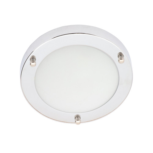 Forum Spa Delphi Polished Chrome 180mm Small LED Flush Ceiling Light - SPA-34046-CHR Front View