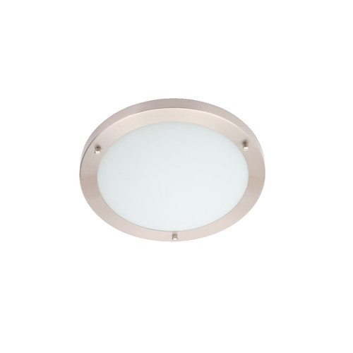 Forum Spa Delphi Satin Nickel 310mm Large LED Flush Ceiling Light - SPA-34047-SNIC Front View