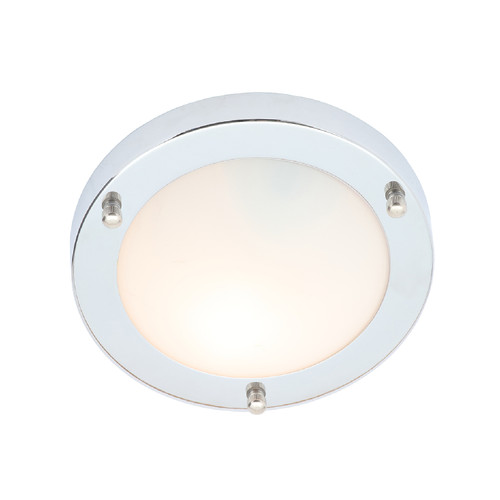 Forum Spa Delphi Polished Chrome 180mm Small 1 x E14 Flush Ceiling Light - SPA-34049-CHR Front View