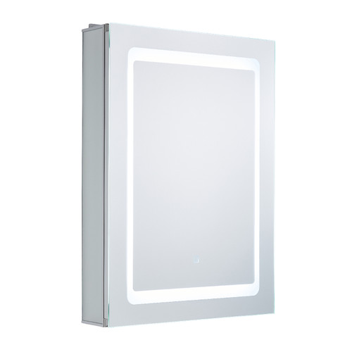 Forum Spa Arte 500mm x 700mm 1 Door Illuminated LED Mirrored Cabinet with Touch Switch and Shaver Socket - SPA-35707 Front View