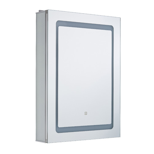 Forum Spa Arte 500mm x 700mm 1 Door Illuminated LED Mirrored Cabinet with Touch Switch and Shaver Socket - SPA-35707 Viewed from a Different Angle