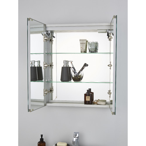 Forum Spa Hym 600mm x 700mm 2 Door Illuminated LED Mirrored Cabinet with Touch Switch and Shaver Socket - SPA-35708 Viewed from a Different Angle