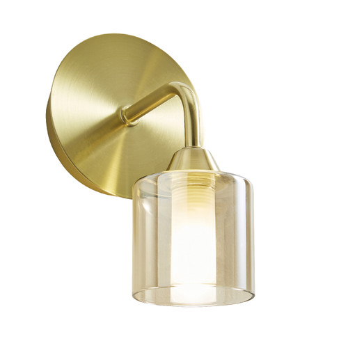 Forum Spa Patras Satin Brass/Champagne 135mm 1 Lamp Wall Light - SPA-35811-CHAMP Front View