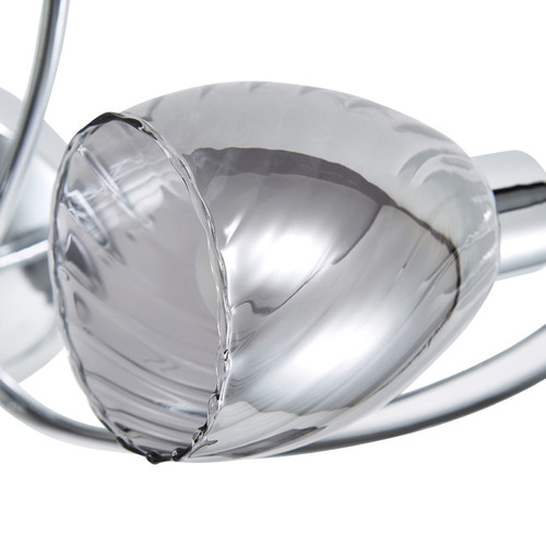 Forum Spa Veria Polished Chrome/Smoke 480mm 5 Lamp Tangle Flush Ceiling - SPA-35829-CHR Viewed from a Different Angle