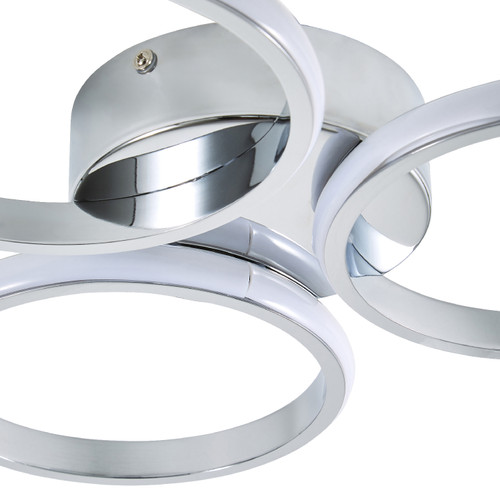 Forum Spa Chios Polished Chrome 400mm 3 Ring LED Flush Ceiling Light - SPA-36129-CHR Viewed from a Different Angle