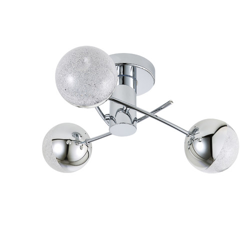 Forum Spa Rhodes Polished Chrome 100mm 3 Lamp LED Semi-Flush Ceiling Light - SPA-36302-CHR Viewed from a Different Angle