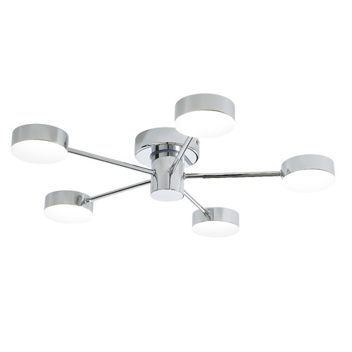 Forum Spa Edessa Polished Chrome 500mm 5 x 5w LED Ceiling Light - SPA-36311-CHR Front View