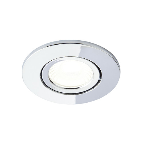Forum Spa Como Polished Chrome 31mm Fire-rated IP65 5w LED Tiltable Bathroom Downlight - SPA-38571-CHR Front View