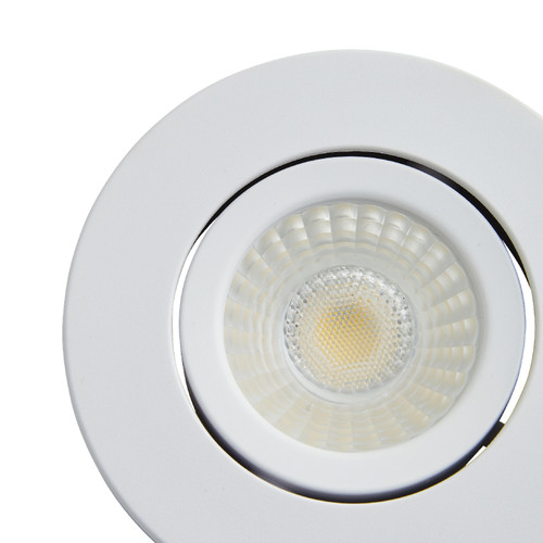 Forum Spa Como Matt White 31mm Fire-rated IP65 5w LED Tiltable Bathroom Downlight - SPA-38571-MWHT Viewed from a Different Angle