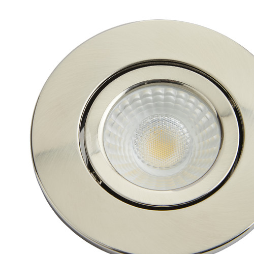 Forum Spa Como Satin Nickel 31mm Fire-rated IP65 5w LED Tiltable Bathroom Downlight - SPA-38571-SNIC Viewed from a Different Angle