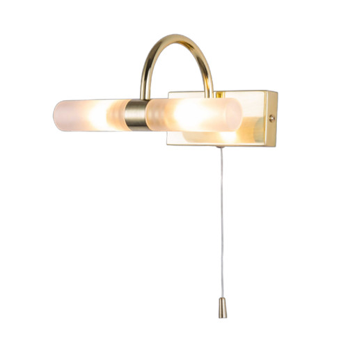 Forum Spa Corvus Satin Brass 205mm 2 Lamp Wall Light - SPA-6888.014-SBRS Front View