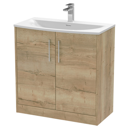 Hudson Reed Juno Autumn Oak 800mm 2 Door Vanity Unit with 30mm Profile Basin - JNU1805G Main View