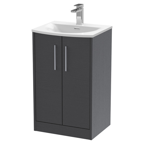 Hudson Reed Juno Graphite Grey 500mm 2 Door Vanity Unit with 30mm Profile Basin - JNU2201G Main View