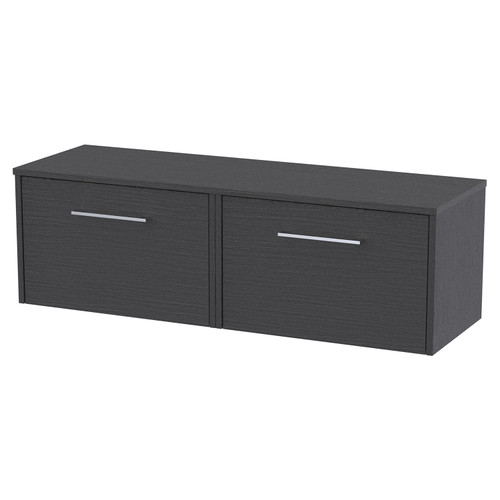 Hudson Reed Juno Graphite Grey 1200mm Wall Hung 2 Drawer Vanity Unit and Worktop - JNU2222W2 Main View