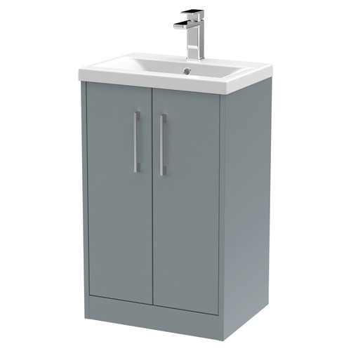 Hudson Reed Juno Coastal Grey 500mm 2 Door Vanity Unit with 40mm Profile Basin - JNU2301A Main View