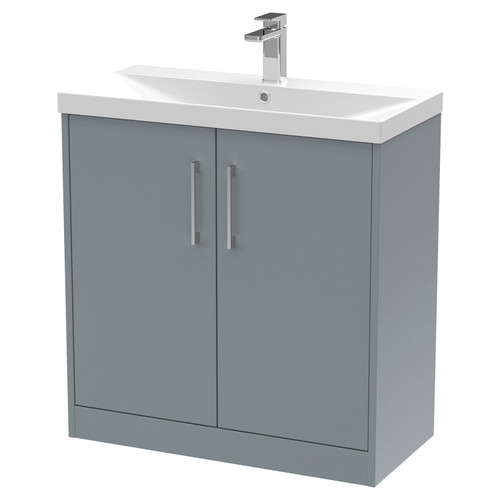 Hudson Reed Juno Coastal Grey 800mm 2 Door Vanity Unit with 50mm Profile Basin - JNU2305D Main View