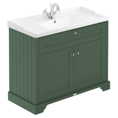 Old London Hunter Green 1000mm 2 Door Vanity Unit and Basin with 1 Tap Hole - LOF807 Main View