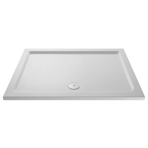 Nuie White 1600mm x 800mm Slip Resistant Rectangular Shower Tray with Centre Edge Waste - NSR053  Main Image