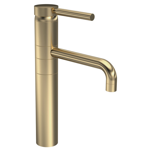 Hudson Reed Tec Brushed Brass Single Lever High Rise Mixer Tap with Swivel Spout - PN870 Main View