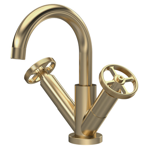 Hudson Reed Revolution Industrial Brushed Brass Mono Basin Mixer with Waste - TIW815 Main View