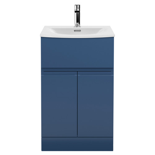 Hudson Reed Urban Satin Blue 500mm 2 Door and 1 Drawer Vanity Unit with 30mm Profile Basin - URB301G Main View