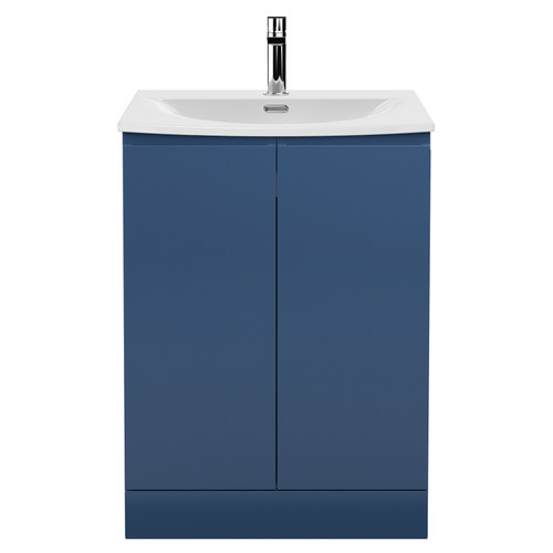 Hudson Reed Urban Satin Blue 600mm 2 Door Vanity Unit with 30mm Profile Basin - URB308G Main View