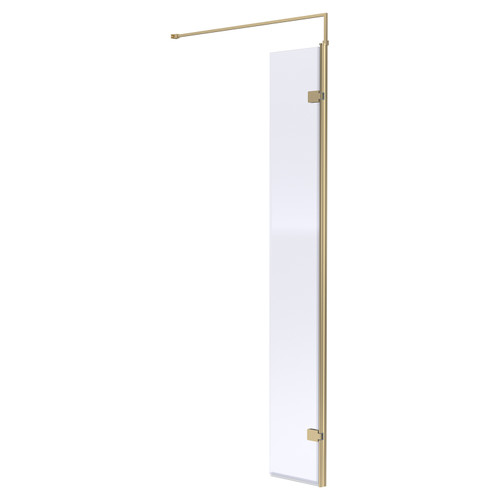 Hudson Reed 300mm x 1950mm Wetroom Swing Screen with Brushed Brass Fittings - WRSBB30 Main View