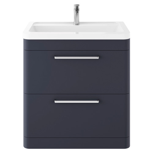 Hudson Reed Solar Indigo Blue 800mm 2 Drawer Vanity Unit and Ceramic Basin with 1 Tap Hole - SOL303A Main View