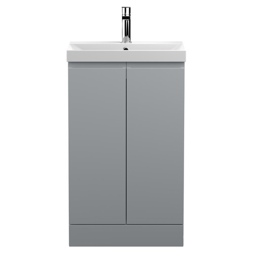 Hudson Reed Urban Satin Grey 500mm 2 Door Vanity Unit with 50mm Profile Basin - URB207D Main View