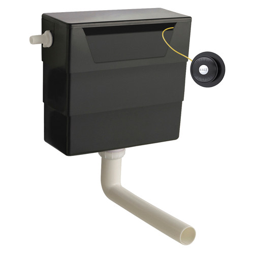 Nuie Concealed Cistern and Matt Black Traditional Round Dual Flush Push Button - XTY6T02 Main View